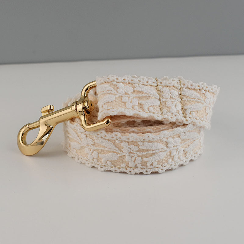 Velvet Pet Collar with Traction Rope