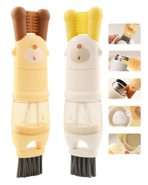 5 in 1 Multifunctional Cup Cleaning Brush (2 Pcs White+Yellow)