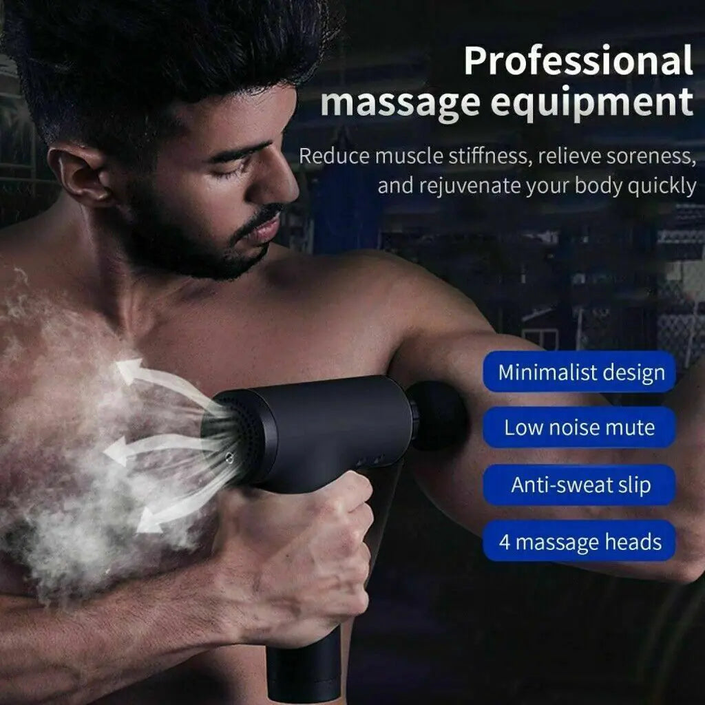 Massage Gun Deep Tissue Muscle + 4 Heads