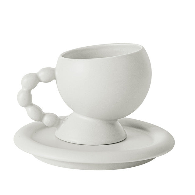 European Ceramic Coffee Cup and Saucer Set