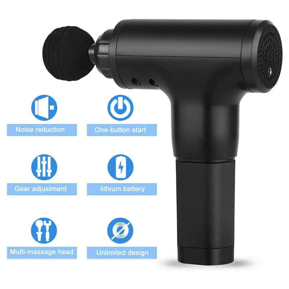 Massage Gun Deep Tissue Muscle + 4 Heads