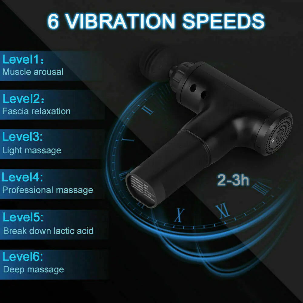Massage Gun Deep Tissue Muscle + 4 Heads