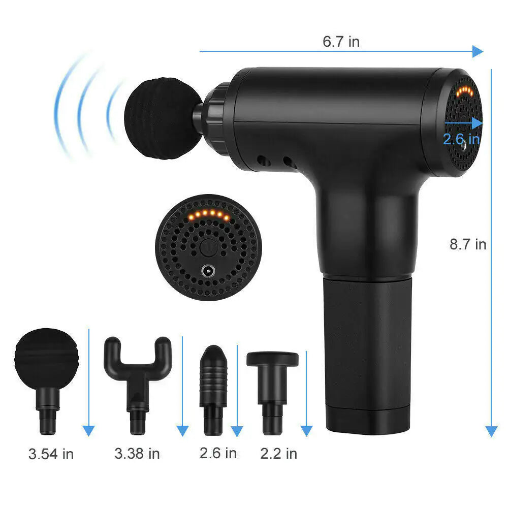 Massage Gun Deep Tissue Muscle + 4 Heads