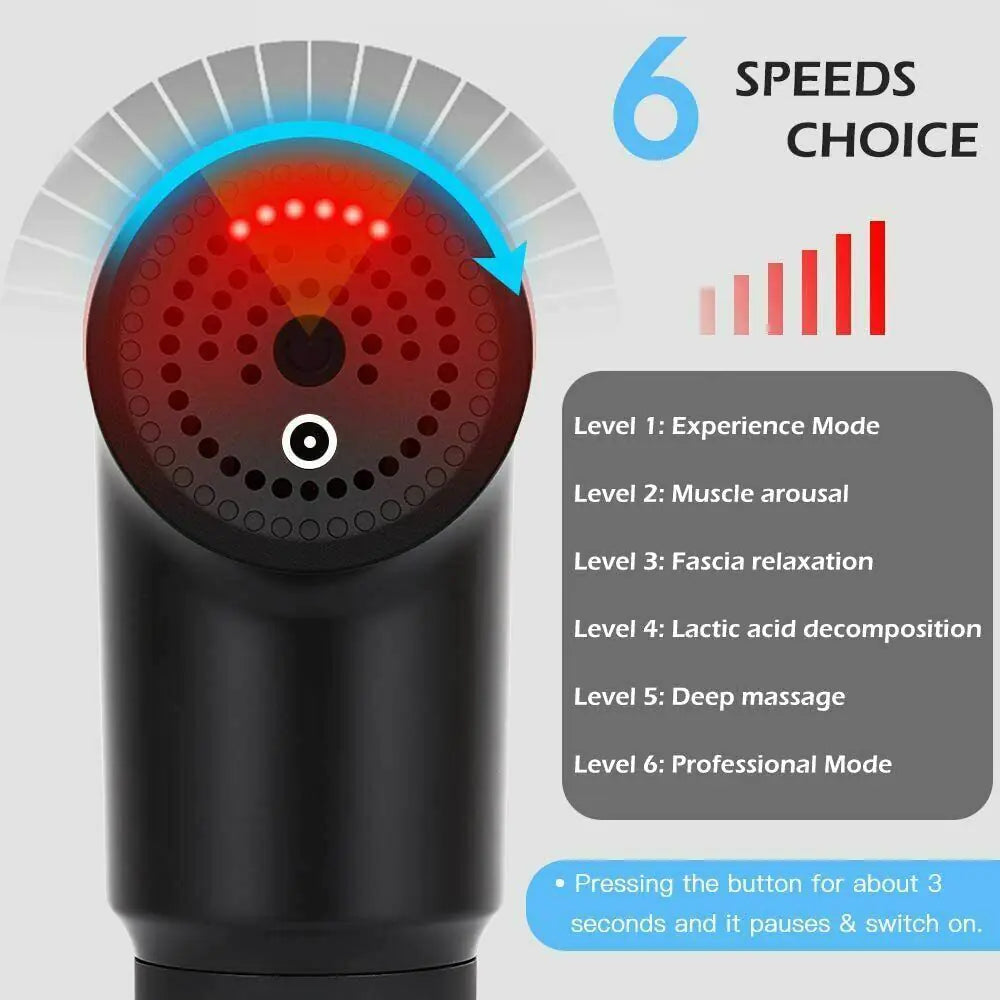 Massage Gun Deep Tissue Muscle + 4 Heads